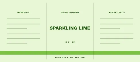 SPARKLING LIME sample: a 8.13 × 3.63 in square corners label for a 12 oz can wrap
